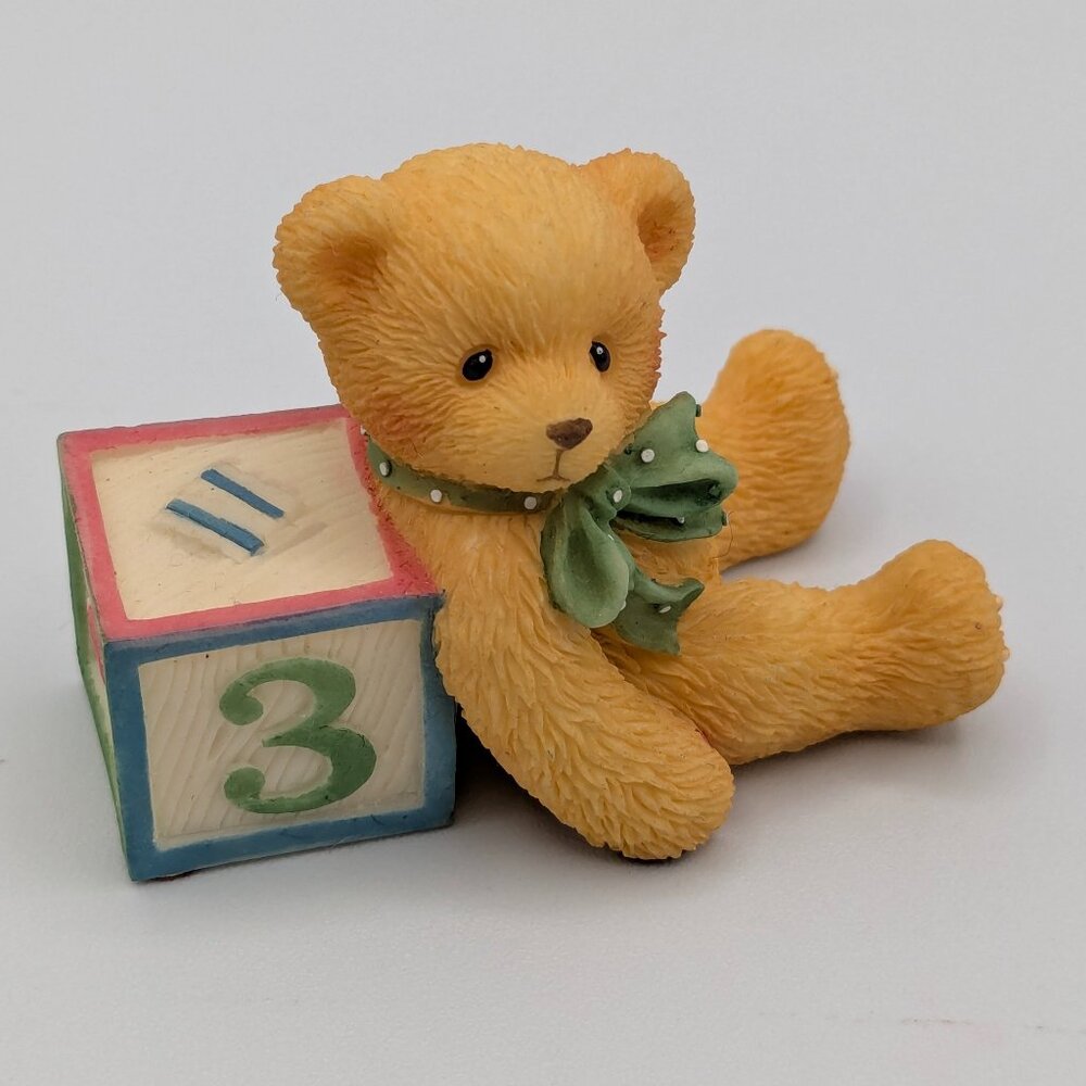 Cherished Teddies Bear with Number 3 Block (302856) 1997